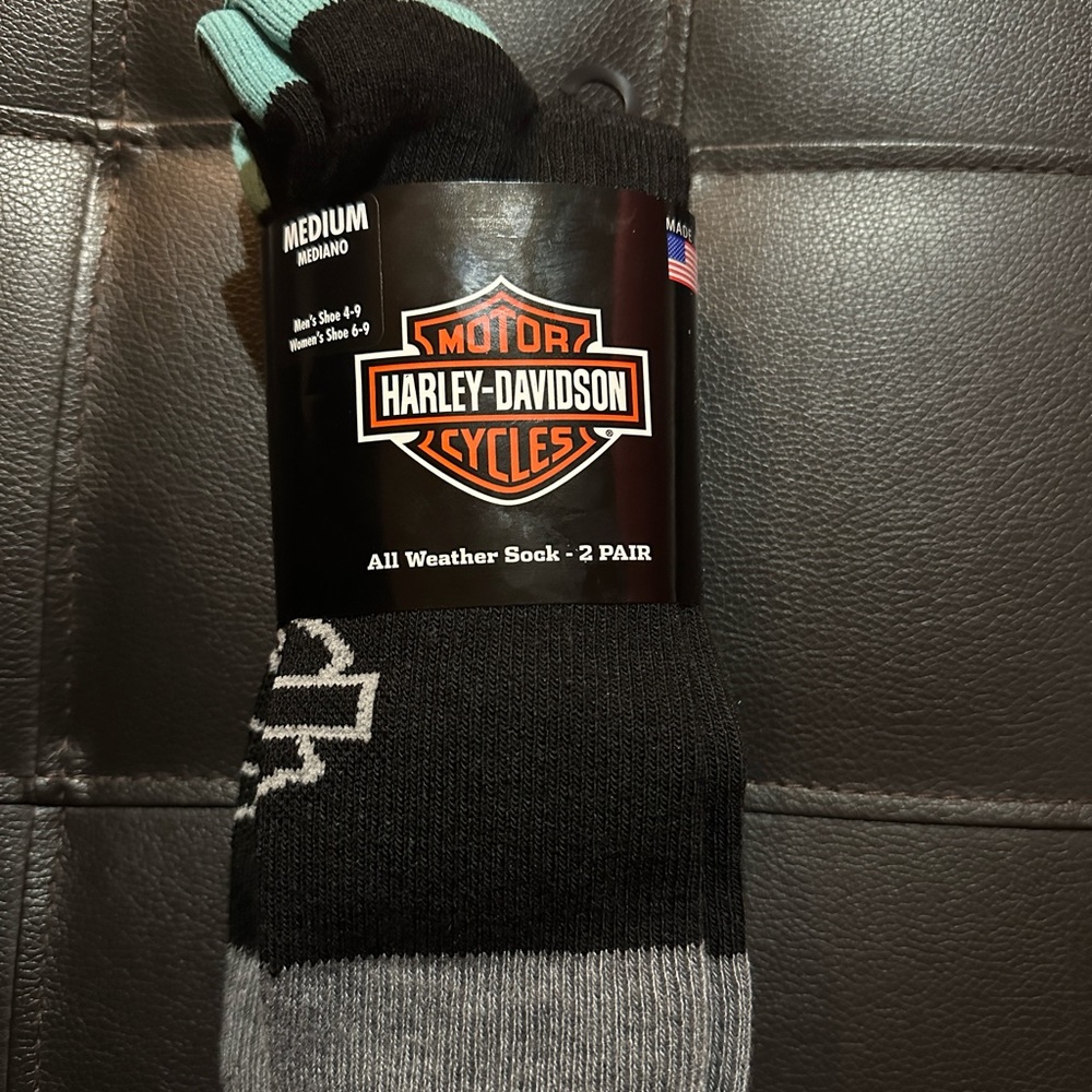HARLEY DAVIDSON ALL WEATHER SOCKS-2 PAIR-NWT